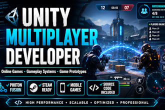 create unity multiplayer games with photon fusion and online gameplay