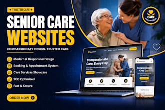 design senior care, nursing home website with booking system in wordpress