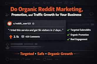 do organic reddit marketing, promotion, and traffic growth for your business