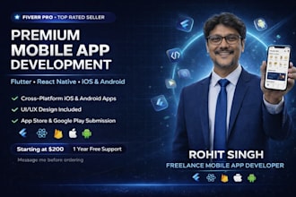 develop a mobile app for android ios using flutter react native