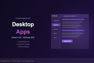 build a python desktop application with a modern gui