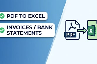 convert pdf invoices or bank statements into excel manually