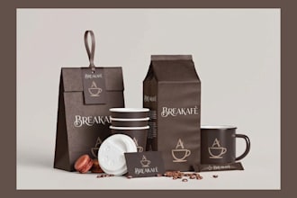design a premium  brand identity and realistic 3d mockups