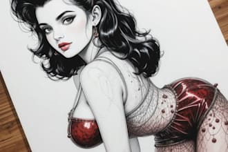 draw a pin up girl and pin up girl