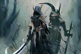 design a fantasy, dark fantasy character concept