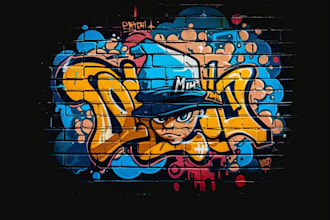 create your name or logo in graffiti art style with characters