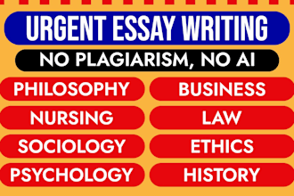 write philosophy, business, law, nursing, ethics, psychology essay