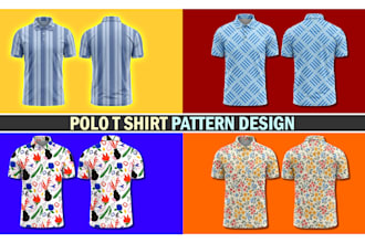 design seamless patterns and mockups for golf polo shirts