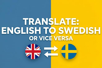 professionally translate english to swedish or vice versa
