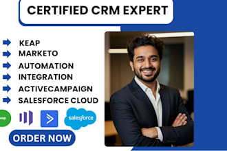 set up marketing automation in activecampaign, marketo, keap, salesforce cloud