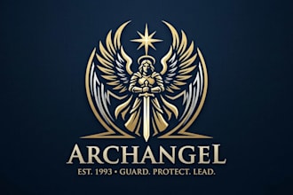 design a powerful and inspiring archangel logo
