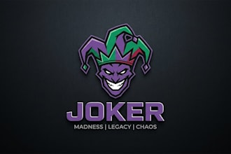 design a bold and edgy joker inspired logo for your brand