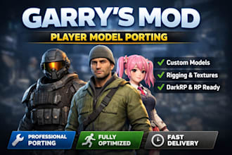port, rig your custom player model to garrys mod gmod