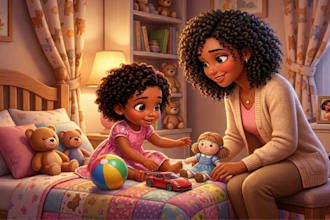 draw amazing 3d children book illustration and children story book for kids