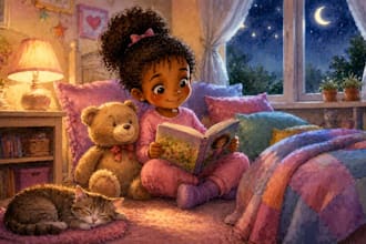 design 3d children book illustration and cover, children story book illustration