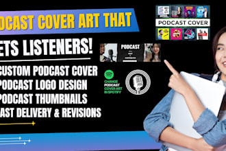 design podcast cover art for spotify apple podcast