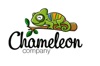 design a colorful chameleon logo for business