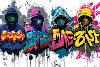 do streetwear style graffiti art, logo, and illustration