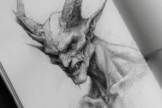 create concept art, illustration,monster art, horror art