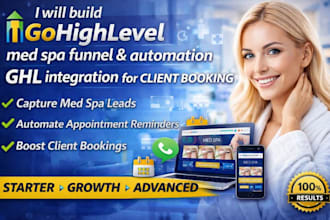 build gohighlevel med spa funnel automation integration for client booking