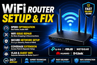 do wifi network setup and remote IT support troubleshooting
