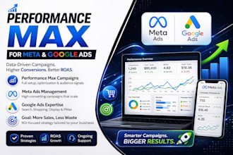 set up performance max plus meta ads and google ads for conversions