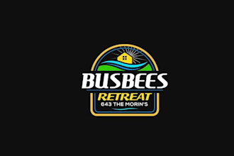 design intriguing bus bees retreat lake house logo