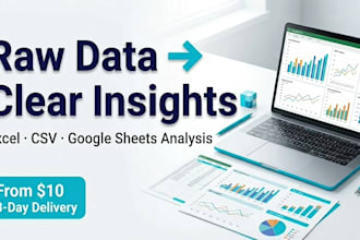 analyze your data in excel csv or google sheets with charts and insights