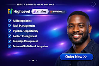 setup gohighlevel make com automation make com made com ai agent n8n expert