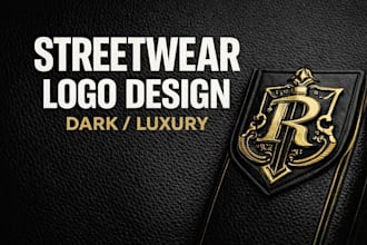 design bold streetwear logo and dark luxury brand identity