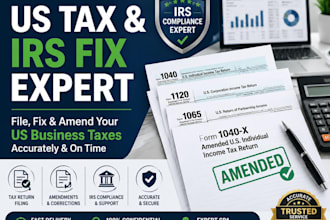 file and fix US business taxes, irs returns, tax amendment and compliance filing