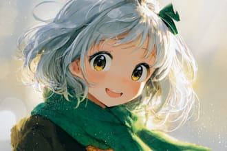 draw an anime character illustration for commercial use