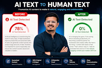 humanise ai content into natural, undetectable human writing