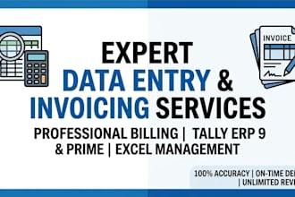 do professional invoice processing and data entry in excel