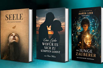 erstellen sie ein künstlerisches fantasy buchcover design