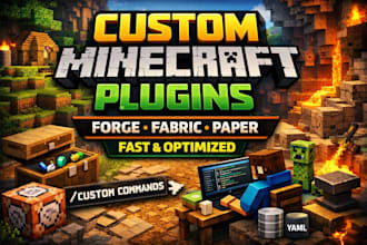 develop custom minecraft plugins and forge fabric mods