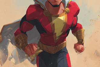 design bold and cinematic superhero character art