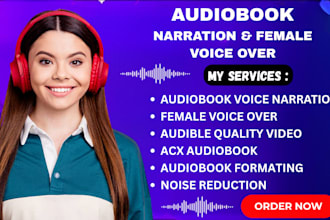 narrate your audiobook female voice over for acx audible standards