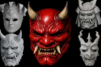 design 3d mask 3d helmet,anime mask 3d cosplay armor 3d custom mask for printing
