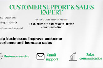 provide customer support and sales communication in english and spanish