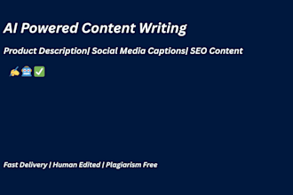 write ai powered SEO product descriptions and social media content