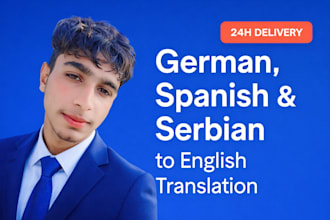 manually translate german, spanish and serbian to english