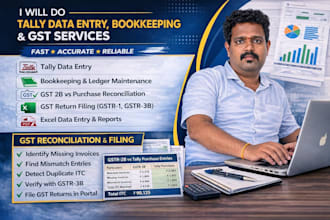 do accurate tally data entry, bookkeeping and gst reconciliation