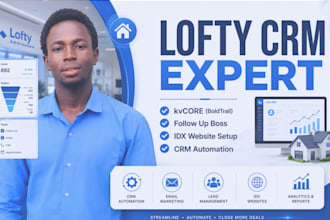 set up lofty CRM, go highlevel, shopify marketing and sales funnel
