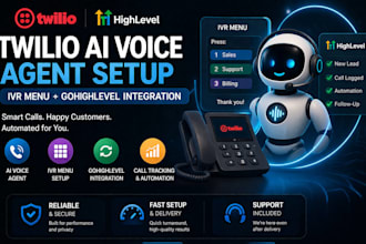 setup twilio phone system with ai voice agent IVR menu gohighlevel integration