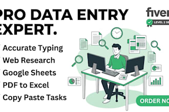 do fastest data entry, web research and copy paste work