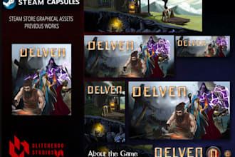 design steam capsule art, game banner, steam store artwork