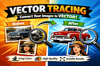 do professional vectorize image, vector logo, png to vector