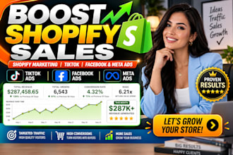 boost shopify sales with shopify marketing tiktok facebook meta ads seo expert