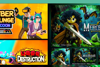 create steam capsule art and game art illustrations